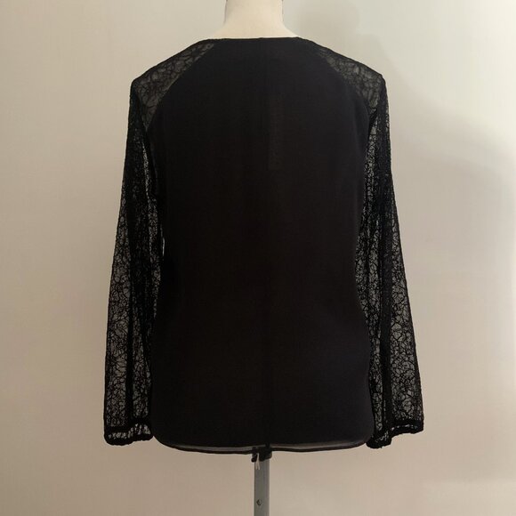 NWT Alice + Olivia Black Silk Top - Picture 2 of 8